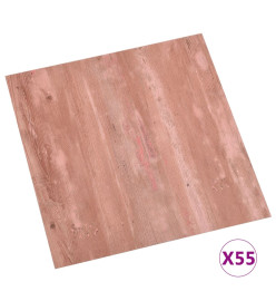 Planches de plancher autoadhésives 55 pcs PVC 5,11 m² Rouge