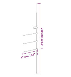 Porte-serviette 47x280 cm aluminium