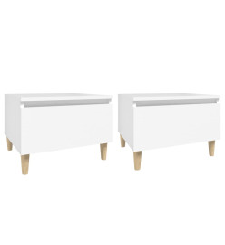 Tables d'appoint 2 pcs Blanc 50x46x35 cm Bois d'ingénierie