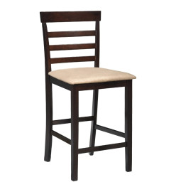 Chaises de bar lot de 2 marron tissu