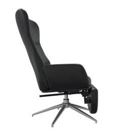 Chaise de relaxation avec repose-pied Noir brillant Similicuir