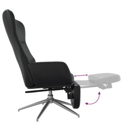 Chaise de relaxation avec repose-pied Noir brillant Similicuir