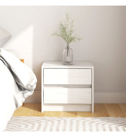 Table de chevet Blanc 40x30,5x35,5 cm Bois de pin solide