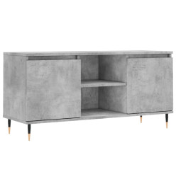 Meuble TV gris béton 104x35x50 cm bois d'ingénierie