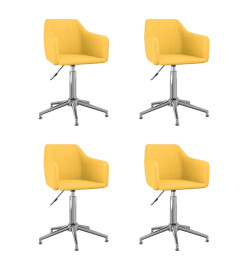 Chaises pivotantes à manger lot de 4 jaune tissu