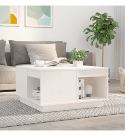 Table basse Blanc 60x61x32,5 cm Bois massif de pin