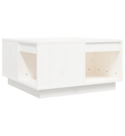 Table basse Blanc 60x61x32,5 cm Bois massif de pin
