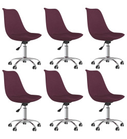 Chaises pivotantes à manger lot de 6 violet tissu