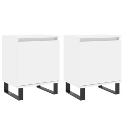 Tables de chevet 2 pcs blanc 40x30x50 cm bois d'ingénierie
