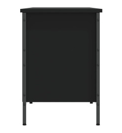 Armoire à chaussures noir 131x35x50 cm bois d'ingénierie