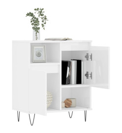 Buffet Blanc brillant 60x35x70 cm Bois d'ingénierie