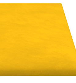 Panneaux muraux 12 pcs Jaune 60x15 cm Velours 1,08 m²