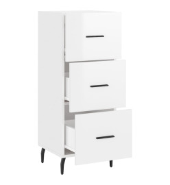 Buffet Blanc brillant 34,5x34x90 cm Bois d'ingénierie