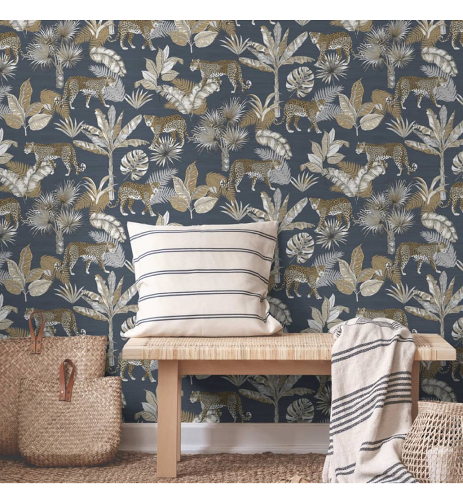 DUTCH WALLCOVERINGS Papier peint Léopard Noir et beige