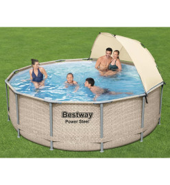 Bestway Ensemble de piscine avec auvent Power Steel 396x107 cm