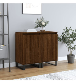Buffets 2 pcs chêne marron 40x35x70 cm bois d'ingénierie