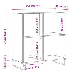 Armoire à disques chêne fumé 84,5x38x89 cm bois d'ingénierie