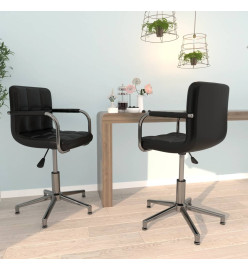 Chaises de salle à manger pivotantes 2 pcs Noir Similicuir