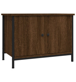 Meuble TV avec portes chêne marron 60x35x45cm bois d'ingénierie