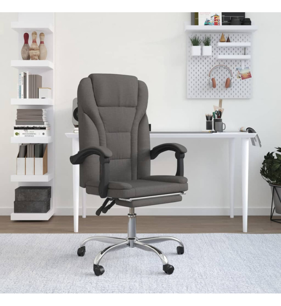 Fauteuil inclinable de bureau Gris foncé Tissu