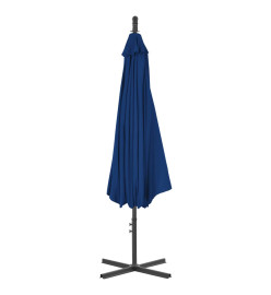 Parasol déporté avec mât en acier 300 cm Bleu azuré