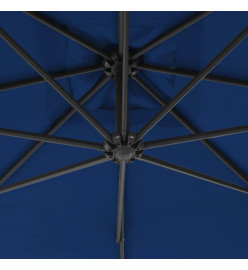 Parasol déporté avec mât en acier 300 cm Bleu azuré