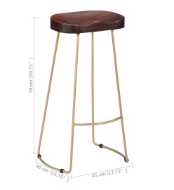 Tabourets de bar Gavin lot de 2 bois de manguier massif