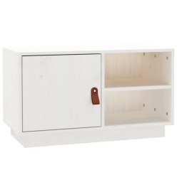 Meuble TV Blanc 70x34x40 cm Bois de pin massif