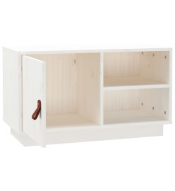 Meuble TV Blanc 70x34x40 cm Bois de pin massif