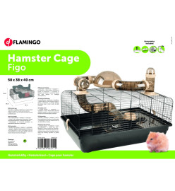 FLAMINGO Cage pour hamsters Figo 58x38x40 cm Noir et marron