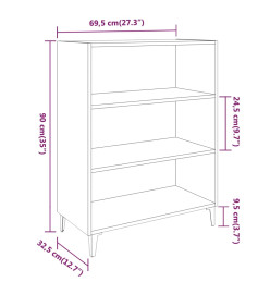 Buffet Blanc brillant 69,5x32,5x90 cm Bois d'ingénierie