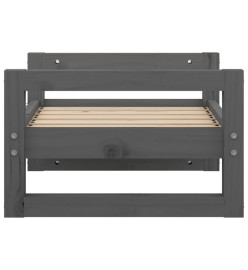 Lit pour chien Gris 55,5x45,5x28 cm Bois de pin solide