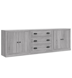 Buffets 3 pcs Sonoma gris Bois d'ingénierie
