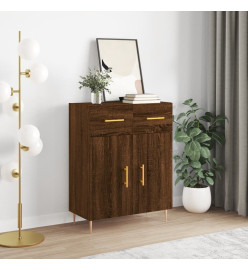 Buffet chêne marron 69,5x34x90 cm bois d'ingénierie