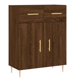 Buffet chêne marron 69,5x34x90 cm bois d'ingénierie