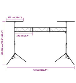 Support de lampe 438x115x(180-300) cm Acier