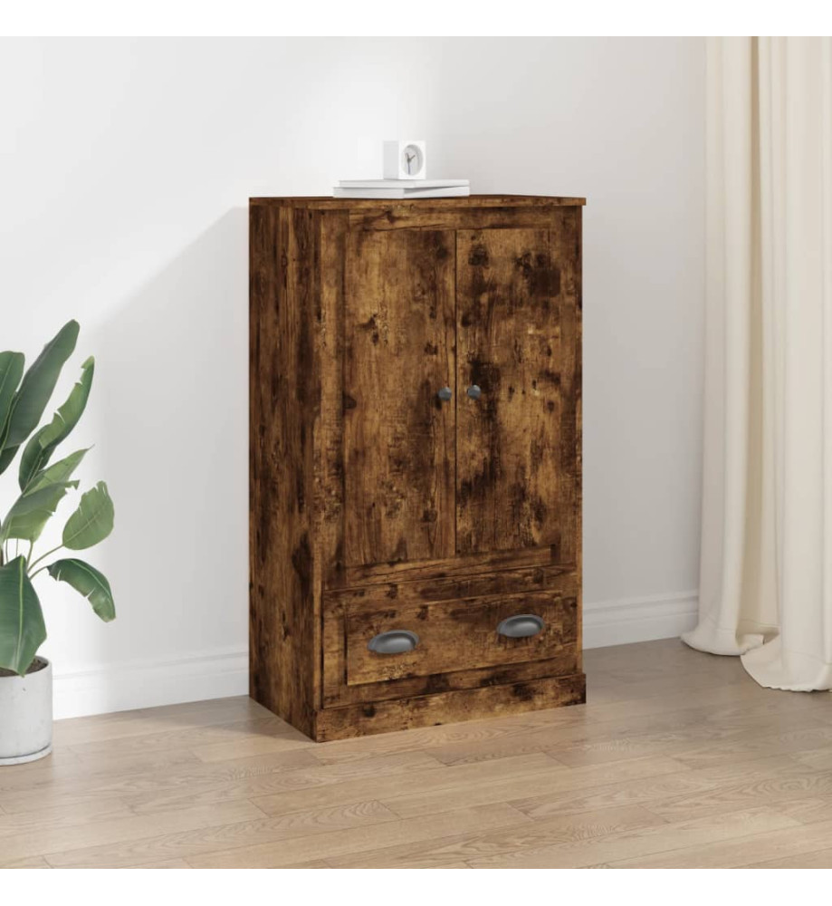 Buffet haut chêne fumé 60x35,5x103,5 cm bois d'ingénierie Buffet haut chêne fumé 60x35,5x103,5 cm bois d'ingénierie