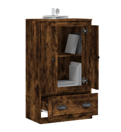 Buffet haut chêne fumé 60x35,5x103,5 cm bois d'ingénierie