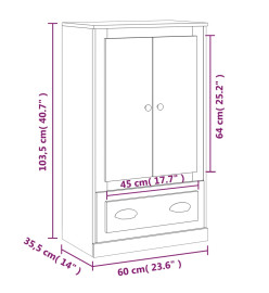 Buffet haut chêne fumé 60x35,5x103,5 cm bois d'ingénierie