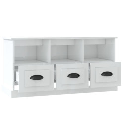 Meuble TV blanc brillant 100x35x50 cm bois d'ingénierie