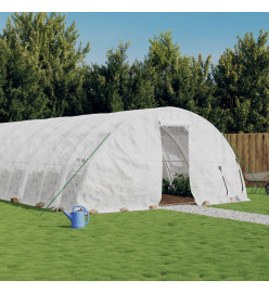 Serre avec cadre en acier blanc 80 m² 16x5x2,3 m