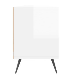 Meuble TV blanc brillant 150x30x44,5 cm bois d'ingénierie