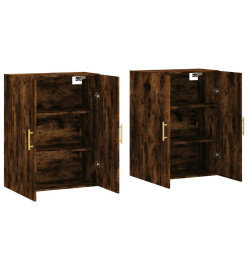 Armoires murales 2 pcs chêne fumé 69,5x34x90 cm