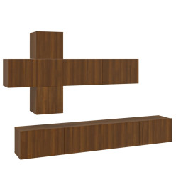 Ensemble de meubles TV 7 pcs Chêne marron Bois d'ingénierie