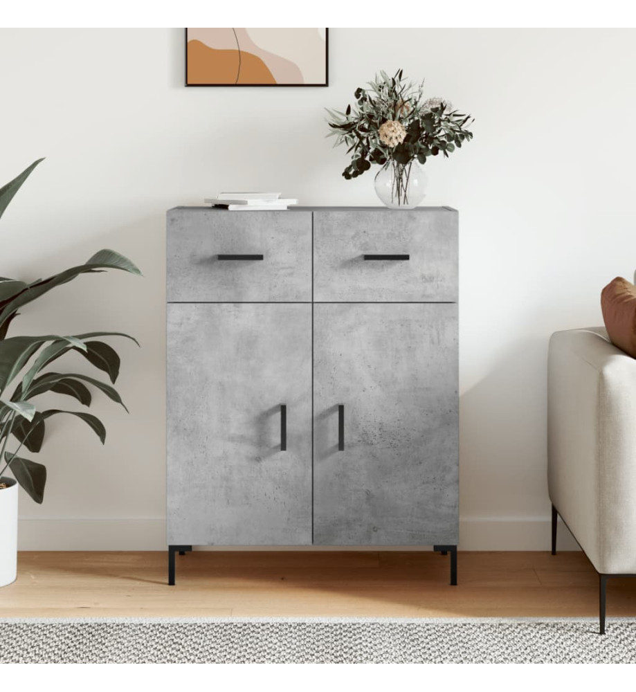 Buffet gris béton 69,5x34x90 cm bois d'ingénierie Buffet gris béton 69,5x34x90 cm bois d'ingénierie