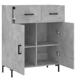 Buffet gris béton 69,5x34x90 cm bois d'ingénierie