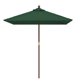 Parasol de jardin avec mât en bois vert 198x198x231 cm