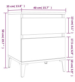 Tables de chevet 2 pcs Sonoma gris 40x35x50 cm