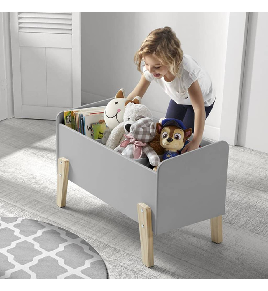 Vipack Boîte à jouets Kiddy Bois Gris froid Vipack Boîte à jouets Kiddy Bois Gris froid