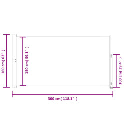 Auvent latéral rétractable de patio 160x300 cm Rouge